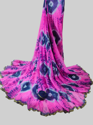 VL SAREES Printed, Woven, Graphic Print, Checkered, Floral Print Banarasi Chiffon Saree(Pink)