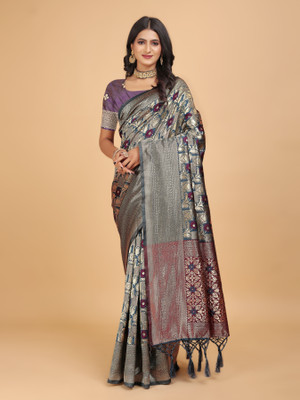 Tejal Creation Self Design Kanjivaram Pure Cotton Saree(Beige)