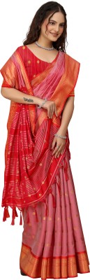 Mervadiya Self Design Paithani Pure Silk, Art Silk Saree(Magenta)