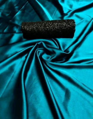Arpita Fashion Solid/Plain, Self Design Bollywood Satin Saree(Blue)