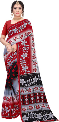 Leelavati Printed Daily Wear Georgette Saree(Red)