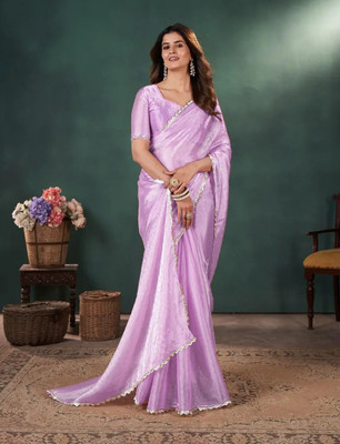DESTY Self Design, Embellished Bollywood Silk Blend Saree(Purple)