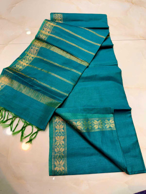 Zafren Handloom Woven Bhagalpuri Cotton Silk Saree(Red)