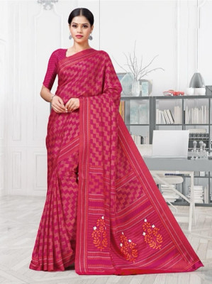 Panchvati NX Printed Bollywood Crepe Saree(Pink)
