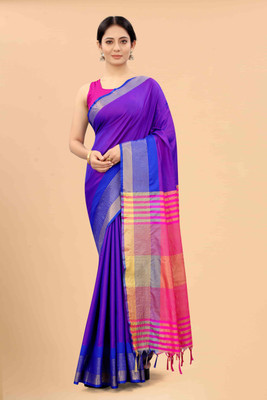 Divastri Solid/Plain Banarasi Art Silk Saree(Blue)
