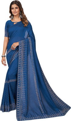 Adirotz Embellished Chanderi Pure Silk Saree(Multicolor)