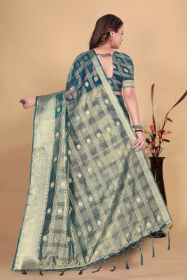 Aarunika LGF Woven Bollywood Organza Saree(Purple)