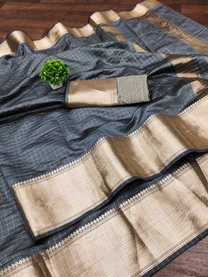 Gajal Printed Kanjivaram Art Silk, Pure Silk Saree(Grey)