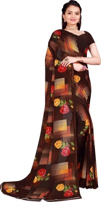 Saadhvi Printed Banarasi Cotton Blend Saree(Multicolor)