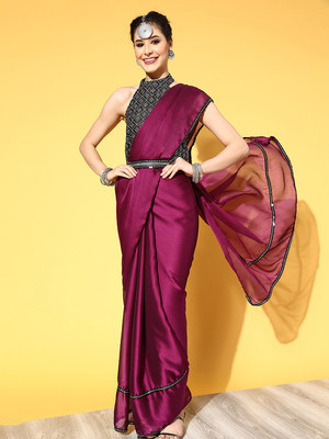 Divastri Embellished Bollywood Georgette Saree(Purple)