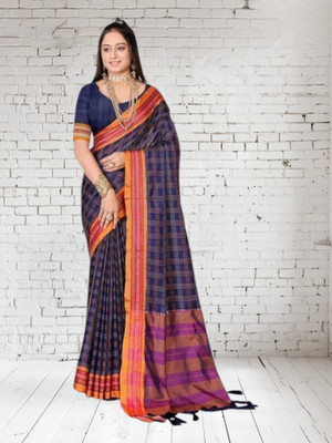NEEL TEXTILES Self Design Bollywood Chiffon Saree(Blue)