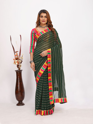 Sareez House Self Design Bollywood Georgette Saree(Green)