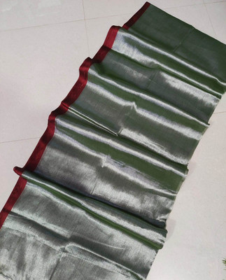 BiswasTextiles Self Design Tant Pure Cotton Saree(Grey)
