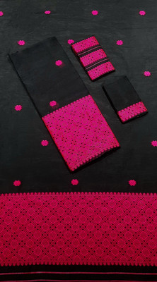 Mugaara Woven Mekhela Chador Cotton Blend Saree(Black)