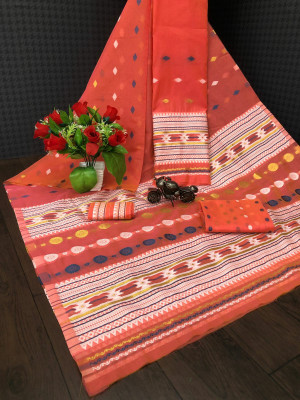 Rizanx Woven Assam Silk Cotton Blend Saree(Multicolor)