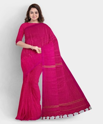 MINATIPVTLMT Self Design Bollywood Cotton Blend Saree(Pink)