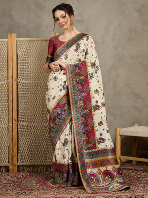 all about you Woven Banarasi Viscose Rayon Saree(Multicolor)