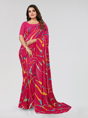 Moda Rapido Printed Daily Wear Georgette Saree(Pink)