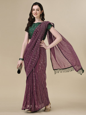 Granthva Fab Embellished, Self Design Bollywood Silk Blend Saree(Maroon)