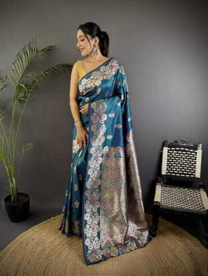 CP TEXTILE Embellished, Printed Banarasi Art Silk Saree(Beige)