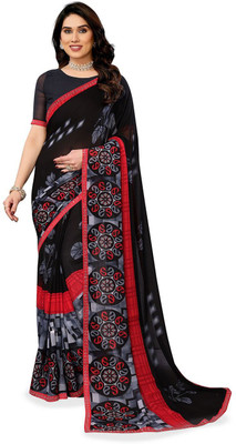 Moda Rapido Embellished, Printed, Self Design Bollywood Georgette Saree(Black)
