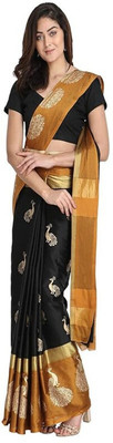 Deepshree Self Design Bollywood Polyester Saree(Multicolor)