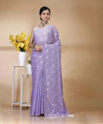 GOURISAREE Embroidered Tant Cotton Blend Saree(Multicolor)