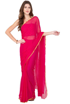 SainiVastra Self Design Bollywood Chiffon Saree(Pink)