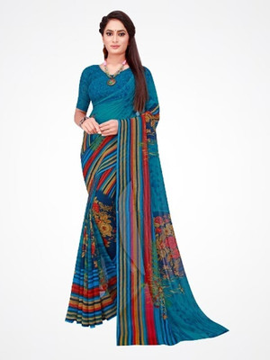 Suali Self Design Bollywood Georgette Saree(Light Blue)