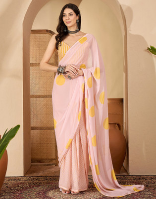 Sangria Printed Daily Wear Georgette Saree(Pink)