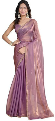 SPIRISA Self Design, Woven Bollywood Net Saree(Purple)