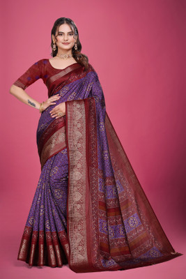 UDANI ENTERPRISE Printed Kanjivaram Art Silk Saree(Multicolor)