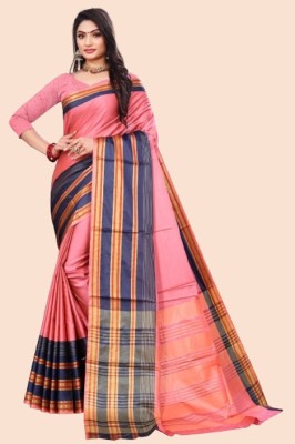 Classy Foriever Woven Daily Wear Cotton Silk Saree(Pink)