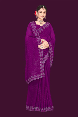 Shiv Febric Dyed Banarasi Art Silk Saree(Purple)