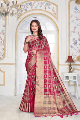 Aarunika fashion Printed Bollywood Organza Saree(Multicolor)