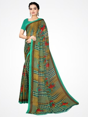 Suali Self Design Bollywood Georgette Saree(Light Green)