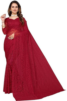Pradeep Embroidered Bollywood Net Saree(Multicolor)
