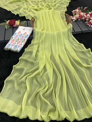 Sanskriti Synthetics Embellished Bollywood Georgette Saree(Green)