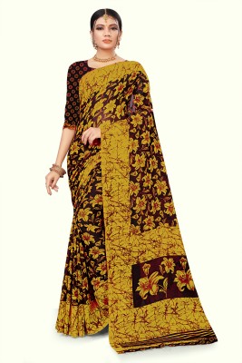 RUNAYA NX Printed Bhagalpuri Art Silk Saree(Yellow)