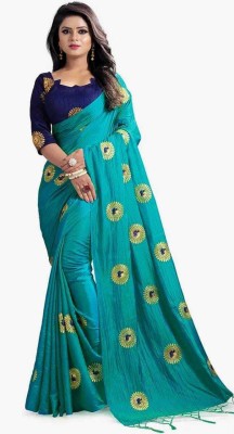 slnn Striped Bandhani Georgette Saree(Light Blue)