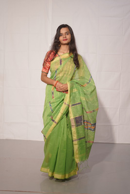 PREOSY Printed Bollywood Art Silk Saree(Dark Green)