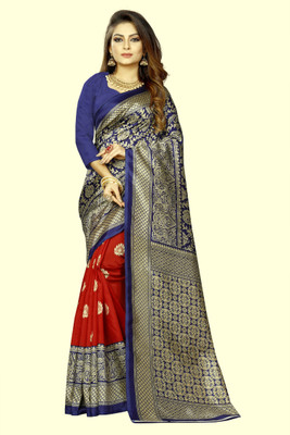 Vimalnath Synthetics Printed Daily Wear Art Silk Saree(Blue)
