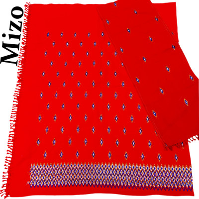 Dakmanda Self Design Handloom Pure Cotton Saree(Pack of 2, Red)