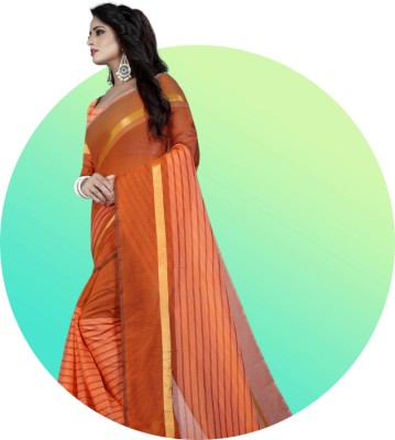 RadadiyaTRD Printed Bhagalpuri Pure Silk Saree(Orange)