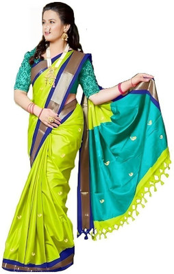 Shruti Bandhani Woven Paithani Cotton Silk Saree(Grey)