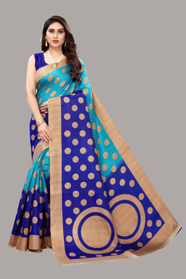 Priyashi Printed Bollywood Art Silk Saree(Blue)