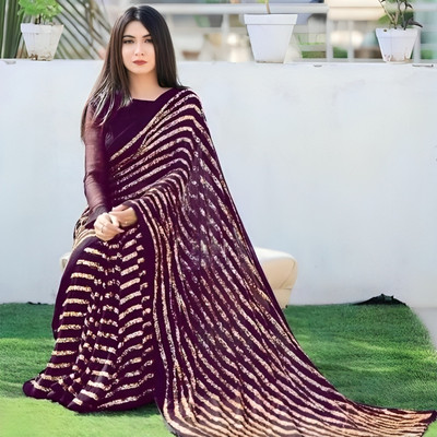 Aika Embroidered Bollywood Georgette Saree(Purple)