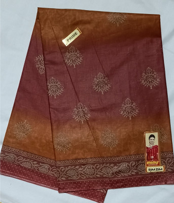 Minu Fashion Embroidered, Self Design, Woven Bollywood Pure Cotton Saree(Maroon, Mustard)