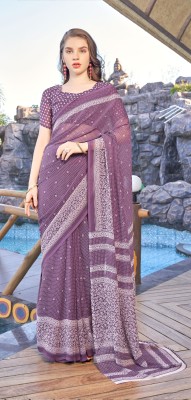 Emv Everymoment Vouge Printed Daily Wear Chiffon Saree(Purple)