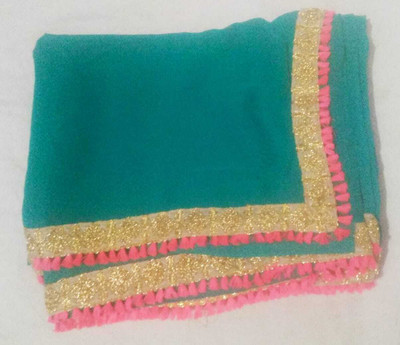 AARTI SAREES Solid/Plain Bollywood Chiffon Saree(Green)